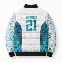 Custom New Zealand Aotearoa Bomber Puffer Jacket Maori Paua Shell Indigenous LT9 - Polynesian Pride