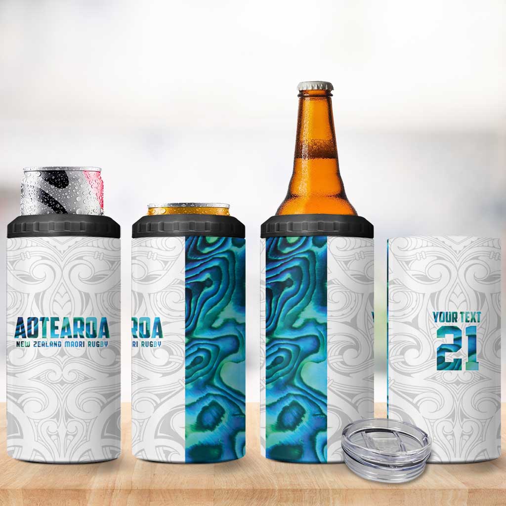 Custom New Zealand Aotearoa 4 in 1 Can Cooler Tumbler Maori Paua Shell Indigenous LT9 - Polynesian Pride
