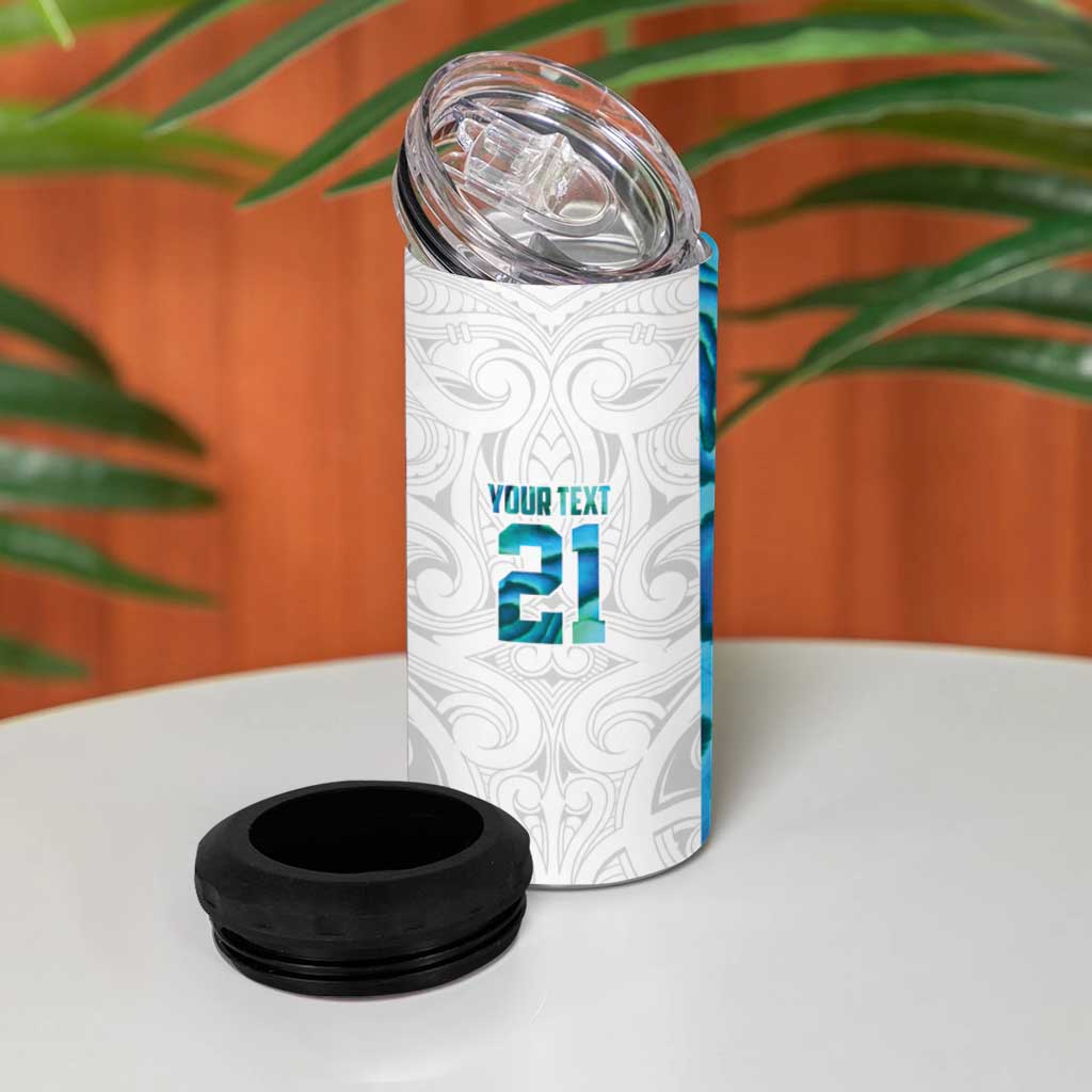 Custom New Zealand Aotearoa 4 in 1 Can Cooler Tumbler Maori Paua Shell Indigenous LT9 - Polynesian Pride
