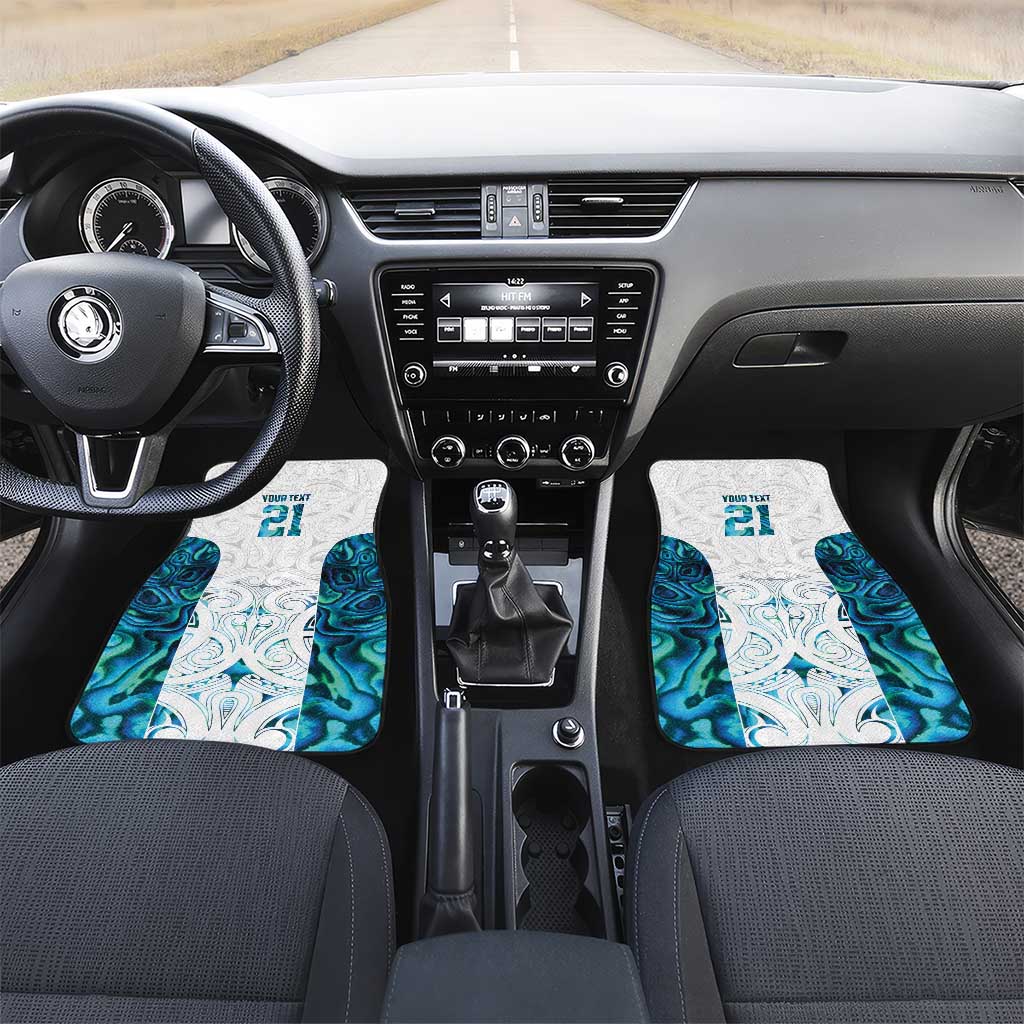 Custom New Zealand Aotearoa Car Mats Maori Paua Shell Indigenous LT9 Set 2pcs - Front Blue - Polynesian Pride