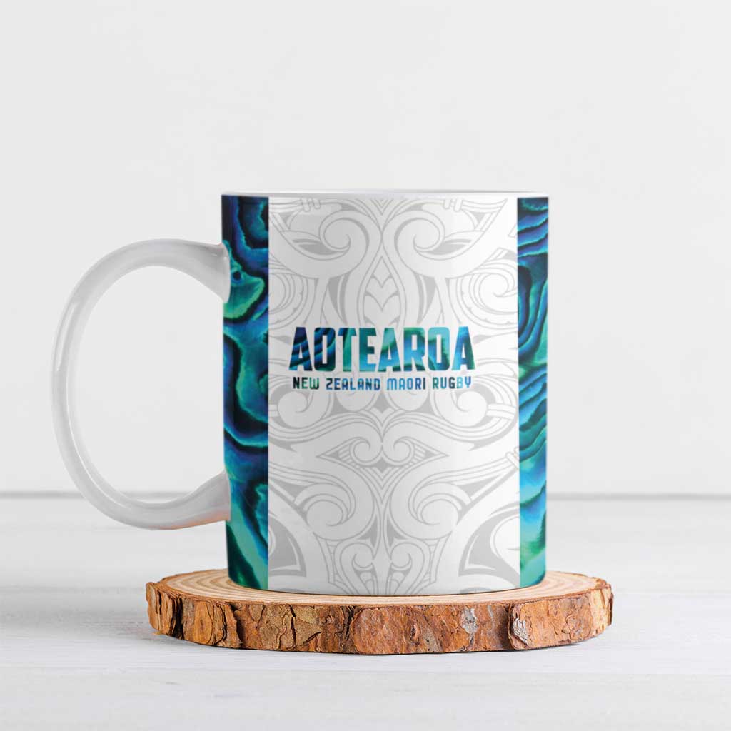 Custom New Zealand Aotearoa Ceramic Mug Maori Paua Shell Indigenous - Polynesian Pride
