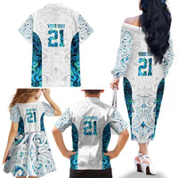 Custom New Zealand Aotearoa Family Matching Off The Shoulder Long Sleeve Dress and Hawaiian Shirt Maori Paua Shell Indigenous - Polynesian Pride