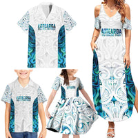 Custom New Zealand Aotearoa Family Matching Summer Maxi Dress and Hawaiian Shirt Maori Paua Shell Indigenous - Polynesian Pride