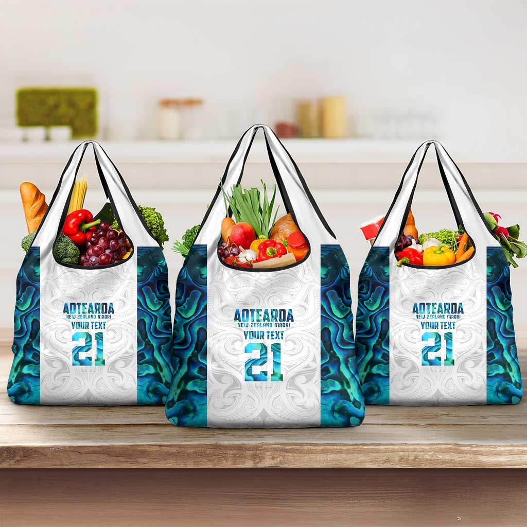 Custom New Zealand Aotearoa Grocery Bag Maori Paua Shell Indigenous LT9 3-pack One Size Blue - Polynesian Pride