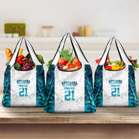 Custom New Zealand Aotearoa Grocery Bag Maori Paua Shell Indigenous LT9 3-pack One Size Blue - Polynesian Pride