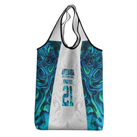 Custom New Zealand Aotearoa Grocery Bag Maori Paua Shell Indigenous LT9 - Polynesian Pride