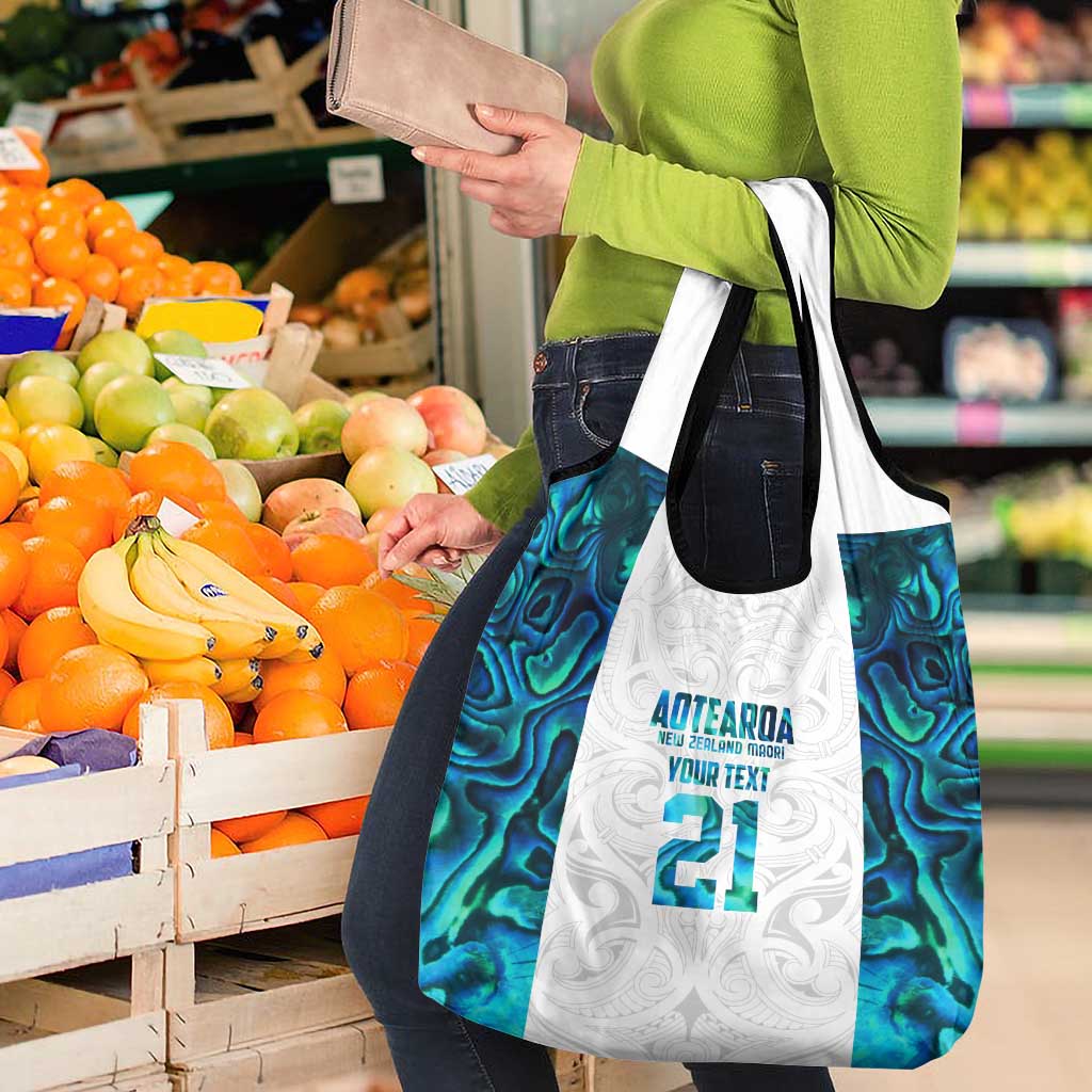 Custom New Zealand Aotearoa Grocery Bag Maori Paua Shell Indigenous LT9 - Polynesian Pride