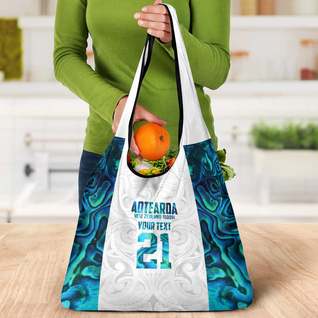 Custom New Zealand Aotearoa Grocery Bag Maori Paua Shell Indigenous LT9 - Polynesian Pride