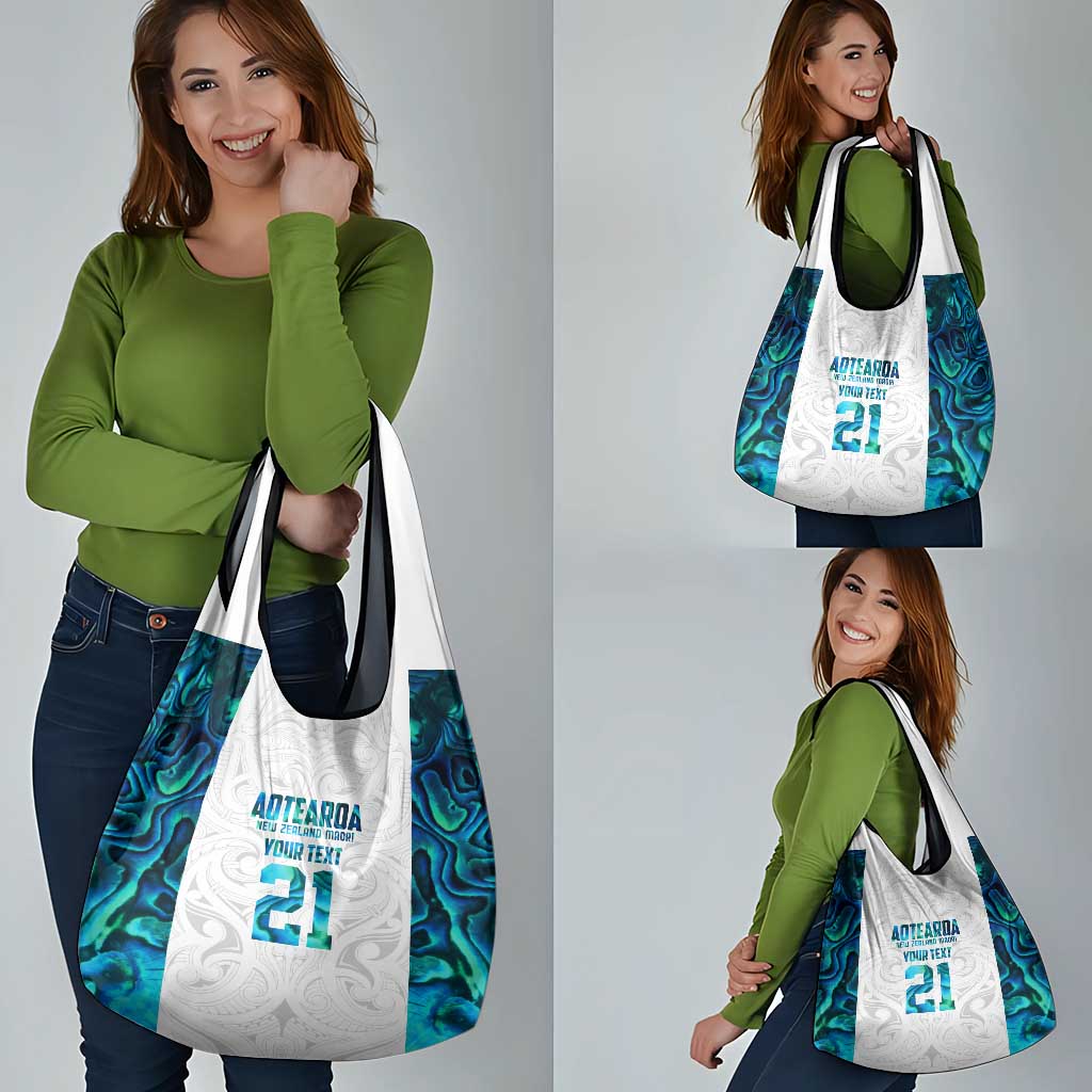 Custom New Zealand Aotearoa Grocery Bag Maori Paua Shell Indigenous LT9 - Polynesian Pride