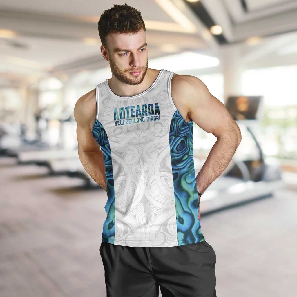 Custom New Zealand Aotearoa Men Tank Top Maori Paua Shell Indigenous LT9 Blue - Polynesian Pride