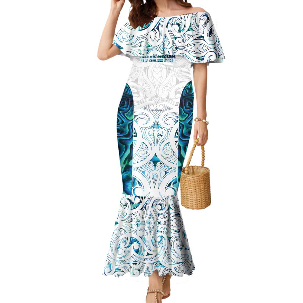 Custom New Zealand Aotearoa Mermaid Dress Maori Paua Shell Indigenous - Polynesian Pride