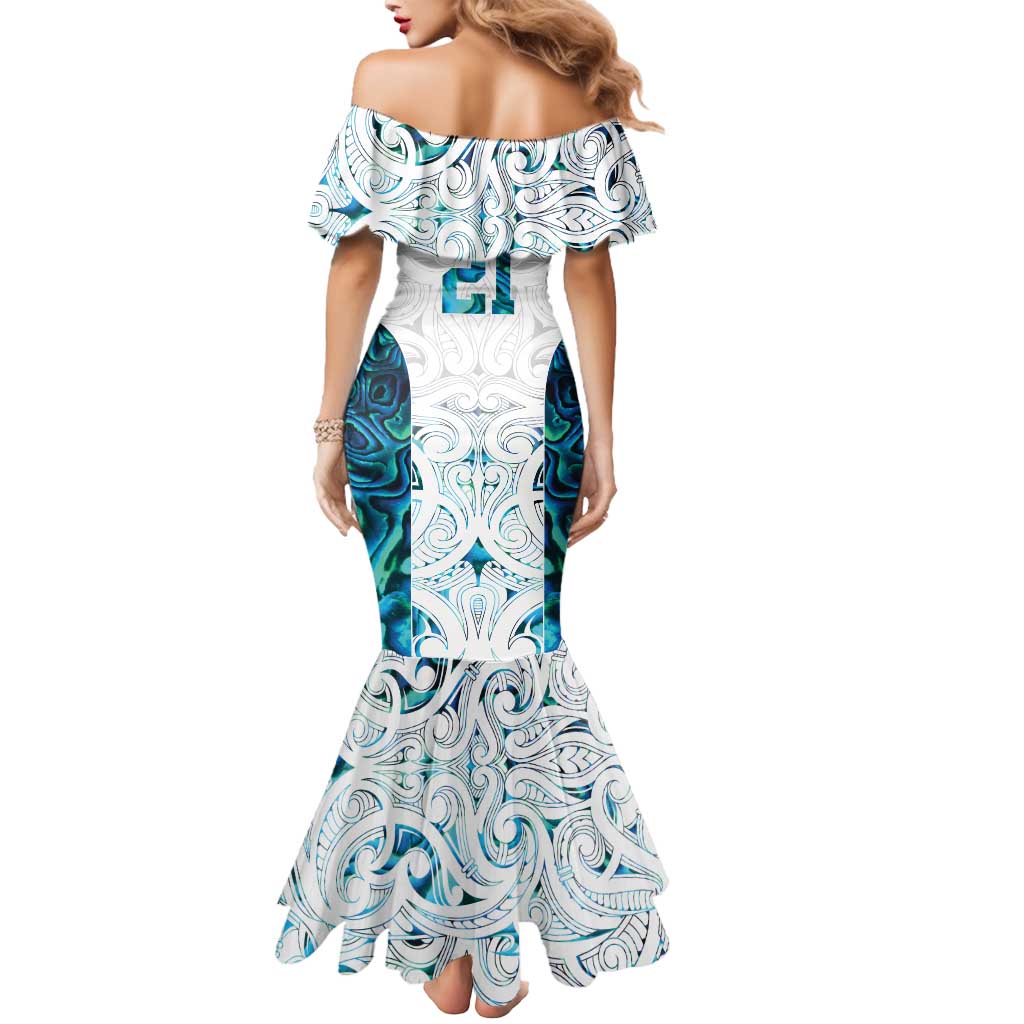 Custom New Zealand Aotearoa Mermaid Dress Maori Paua Shell Indigenous - Polynesian Pride