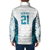 Custom New Zealand Aotearoa Padded Jacket Maori Paua Shell Indigenous LT9 - Polynesian Pride