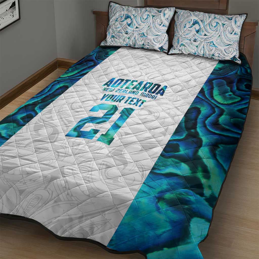 Custom New Zealand Aotearoa Quilt Bed Set Maori Paua Shell Indigenous - Polynesian Pride