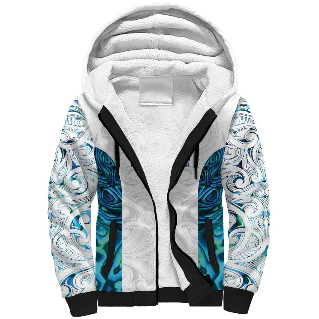 Custom New Zealand Aotearoa Sherpa Hoodie Maori Paua Shell Indigenous LT9 Unisex Blue - Polynesian Pride