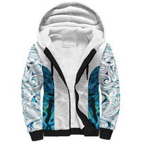 Custom New Zealand Aotearoa Sherpa Hoodie Maori Paua Shell Indigenous LT9 Unisex Blue - Polynesian Pride