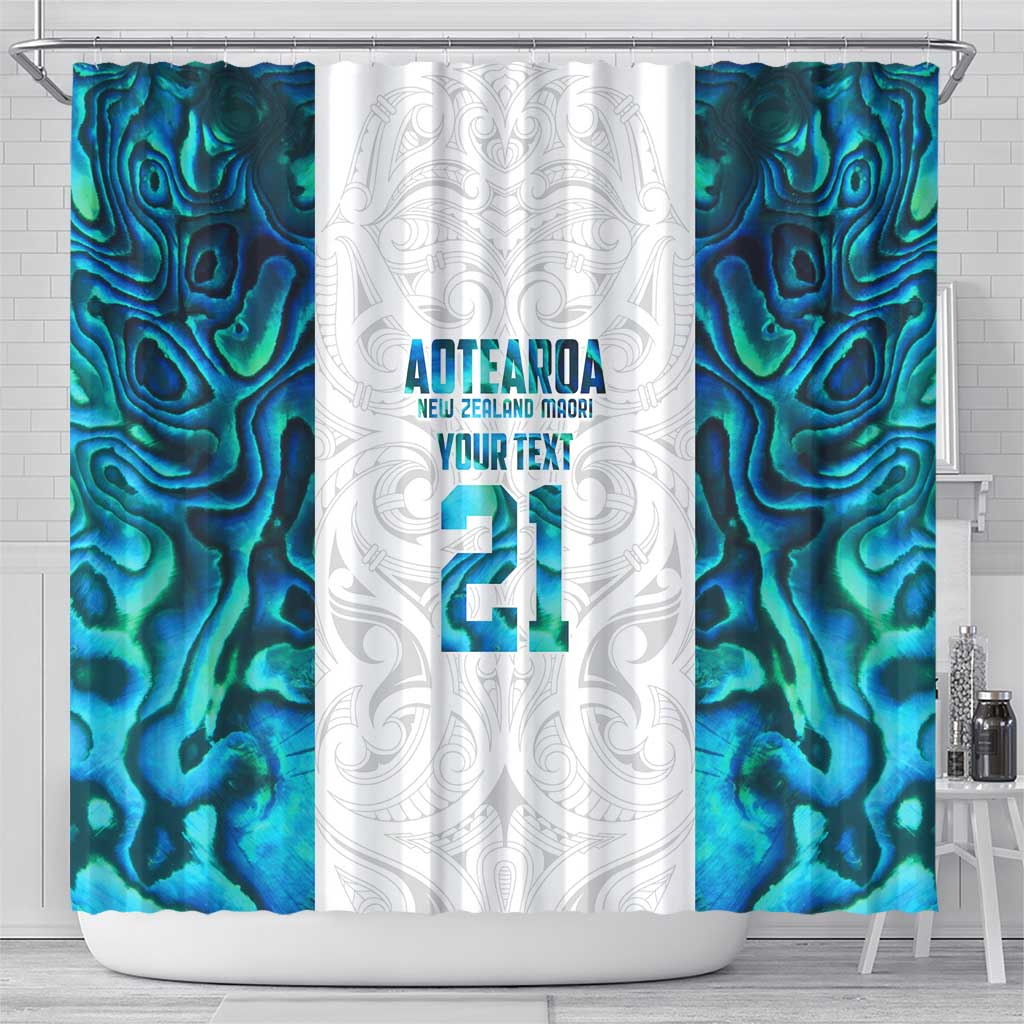 Custom New Zealand Aotearoa Shower Curtain Maori Paua Shell Indigenous - Polynesian Pride