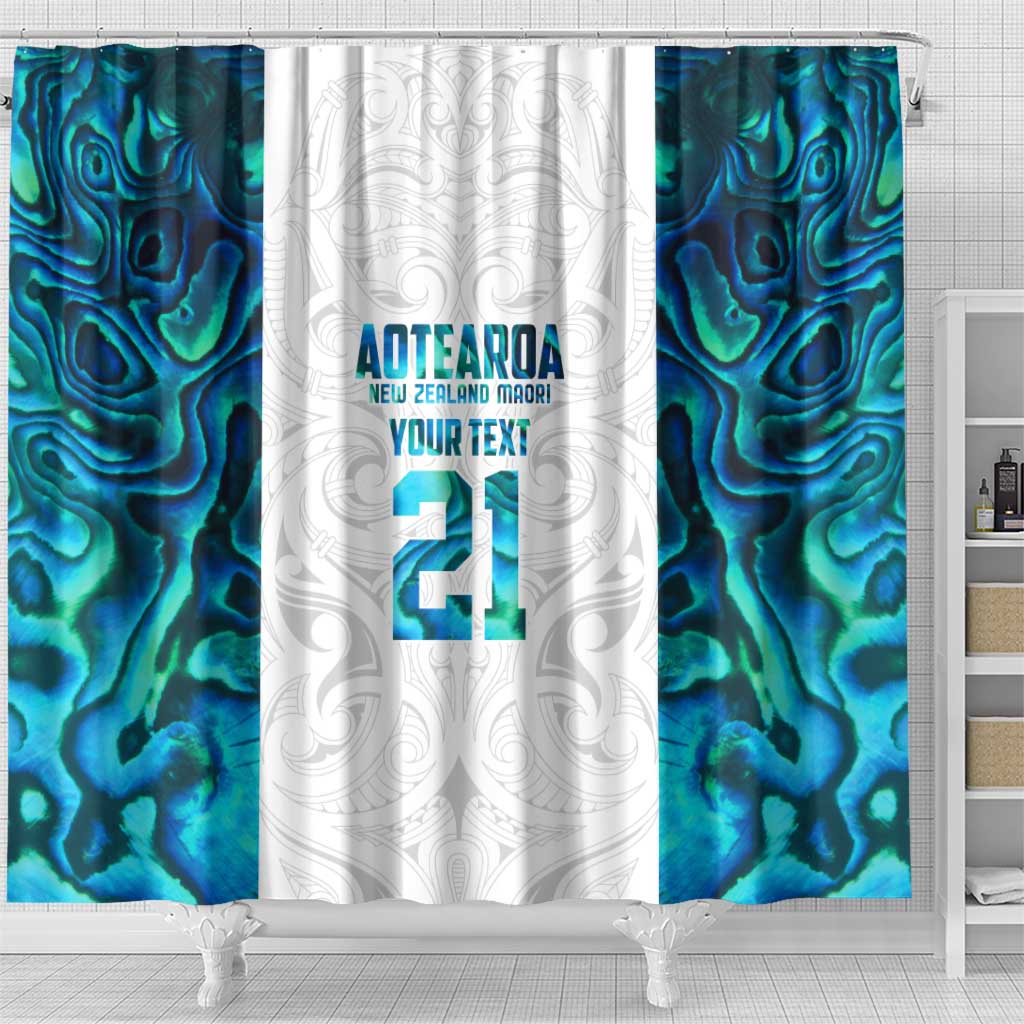 Custom New Zealand Aotearoa Shower Curtain Maori Paua Shell Indigenous - Polynesian Pride