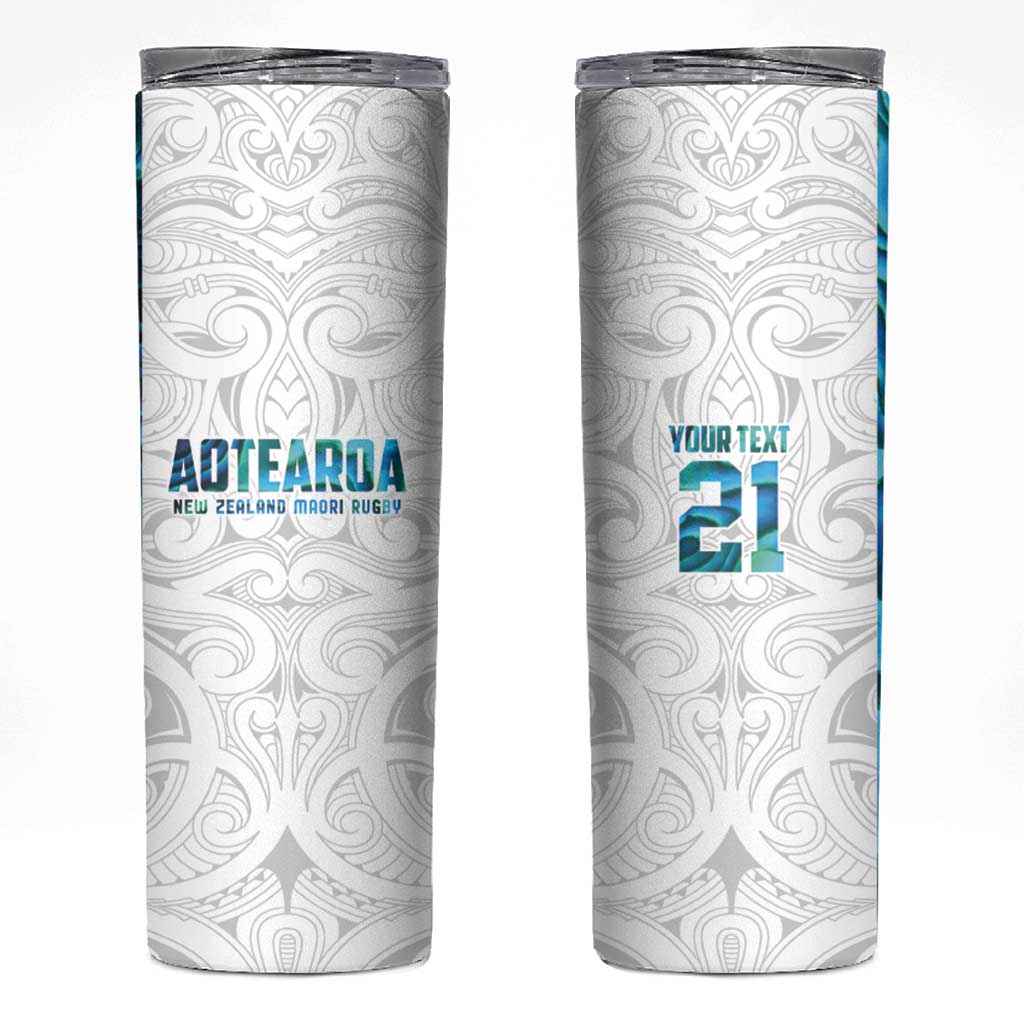 Custom New Zealand Aotearoa Skinny Tumbler Maori Paua Shell Indigenous - Polynesian Pride