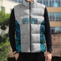 Custom New Zealand Aotearoa Sleeveless Puffer Jacket Maori Paua Shell Indigenous LT9 - Polynesian Pride