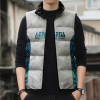Custom New Zealand Aotearoa Sleeveless Puffer Jacket Maori Paua Shell Indigenous LT9 - Polynesian Pride