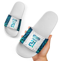 Custom New Zealand Aotearoa Slide Sandals Maori Paua Shell Indigenous - Polynesian Pride