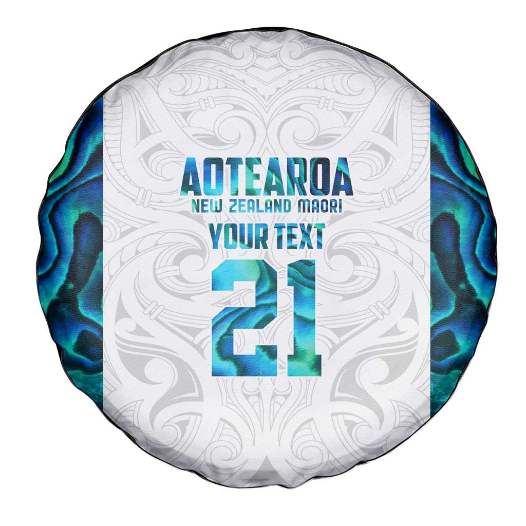 Custom New Zealand Aotearoa Spare Tire Cover Maori Paua Shell Indigenous - Polynesian Pride