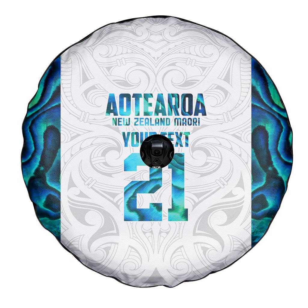 Custom New Zealand Aotearoa Spare Tire Cover Maori Paua Shell Indigenous - Polynesian Pride
