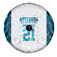 Custom New Zealand Aotearoa Spare Tire Cover Maori Paua Shell Indigenous - Polynesian Pride
