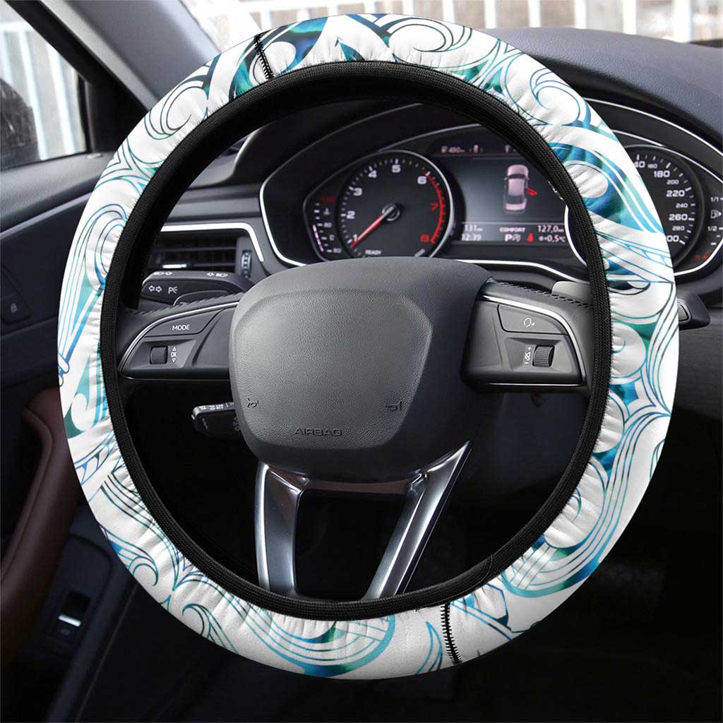 New Zealand Aotearoa Steering Wheel Cover Maori Paua Shell Indigenous LT9 - Polynesian Pride