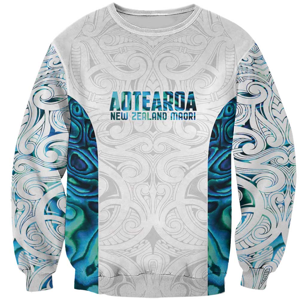 Custom New Zealand Aotearoa Sweatshirt Maori Paua Shell Indigenous LT9 Unisex Blue - Polynesian Pride