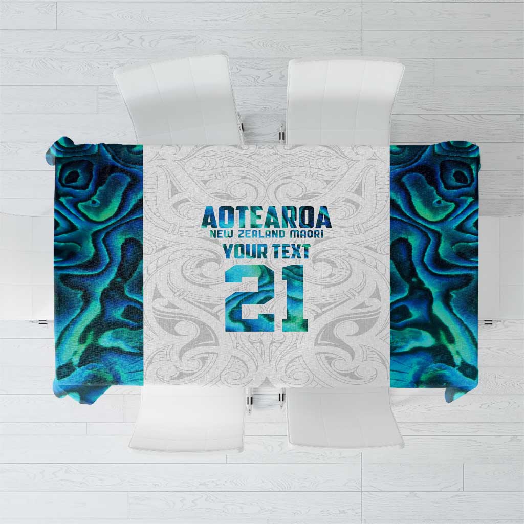 Custom New Zealand Aotearoa Tablecloth Maori Paua Shell Indigenous LT9 Blue - Polynesian Pride