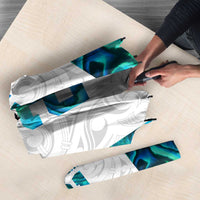 Custom New Zealand Aotearoa Umbrella Maori Paua Shell Indigenous - Polynesian Pride