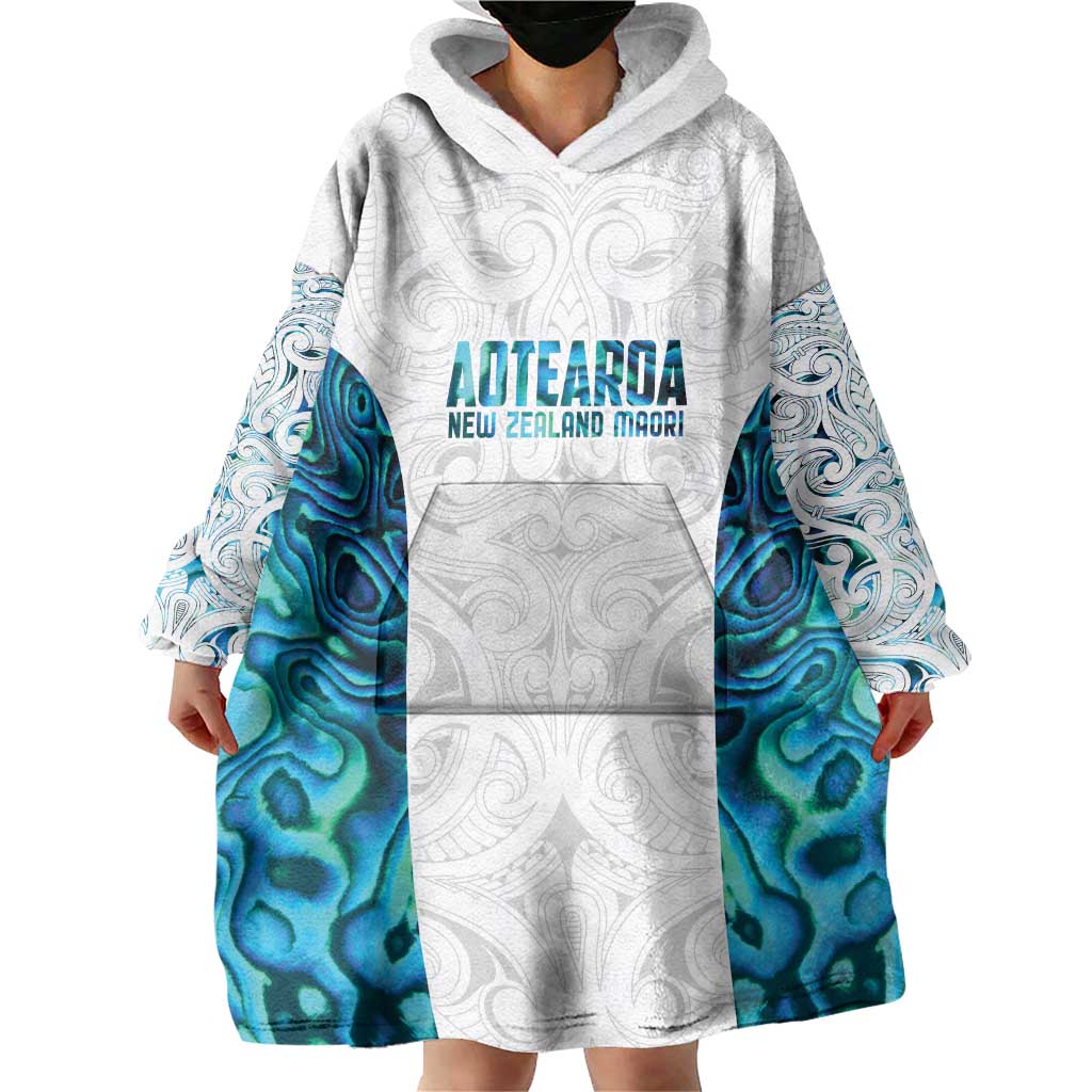 Custom New Zealand Aotearoa Wearable Blanket Hoodie Maori Paua Shell Indigenous LT9 - Polynesian Pride