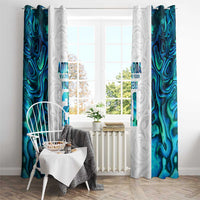 Custom New Zealand Aotearoa Window Curtain Maori Paua Shell Indigenous - Polynesian Pride