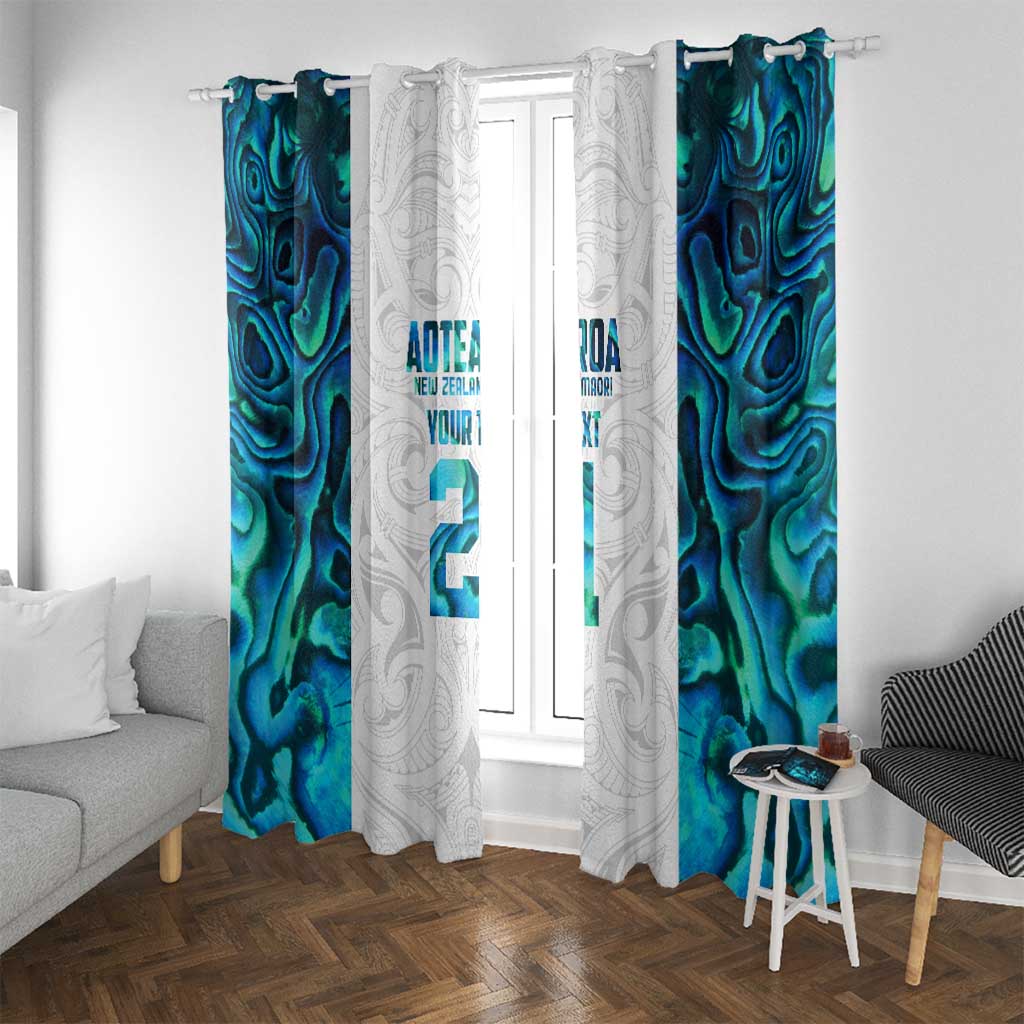 Custom New Zealand Aotearoa Window Curtain Maori Paua Shell Indigenous - Polynesian Pride