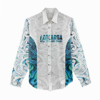Custom New Zealand Aotearoa Women Casual Shirt Maori Paua Shell Indigenous - Polynesian Pride