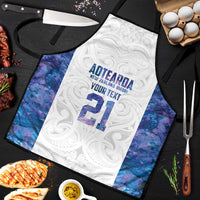 Custom New Zealand Aotearoa Apron Purple Maori Paua Shell Indigenous - Polynesian Pride