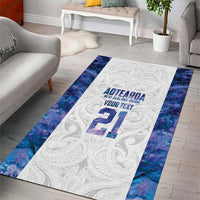 Custom New Zealand Aotearoa Area Rug Purple Maori Paua Shell Indigenous - Polynesian Pride