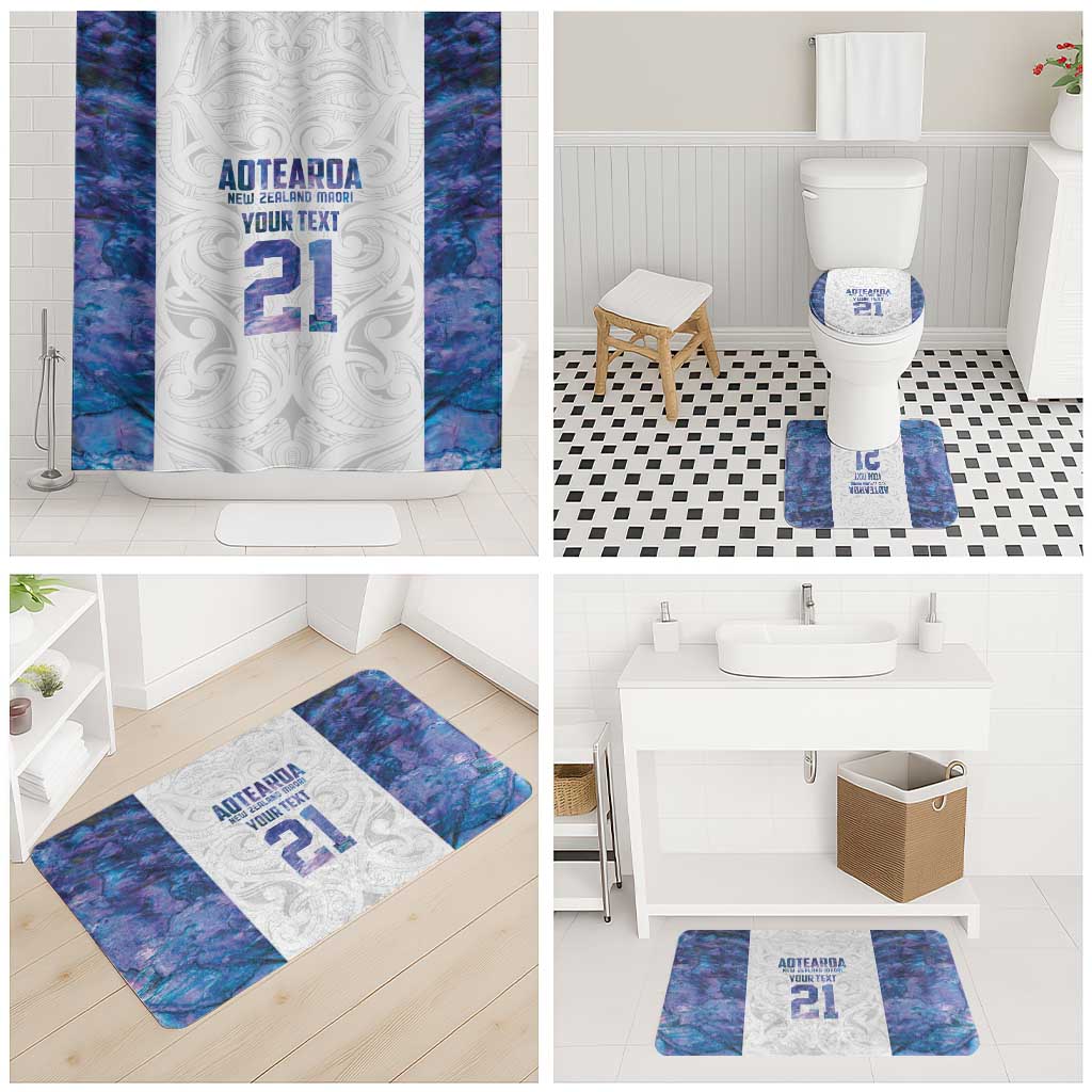 Custom New Zealand Aotearoa Bathroom Set Purple Maori Paua Shell Indigenous - Polynesian Pride