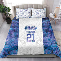 Custom New Zealand Aotearoa Bedding Set Purple Maori Paua Shell Indigenous - Polynesian Pride