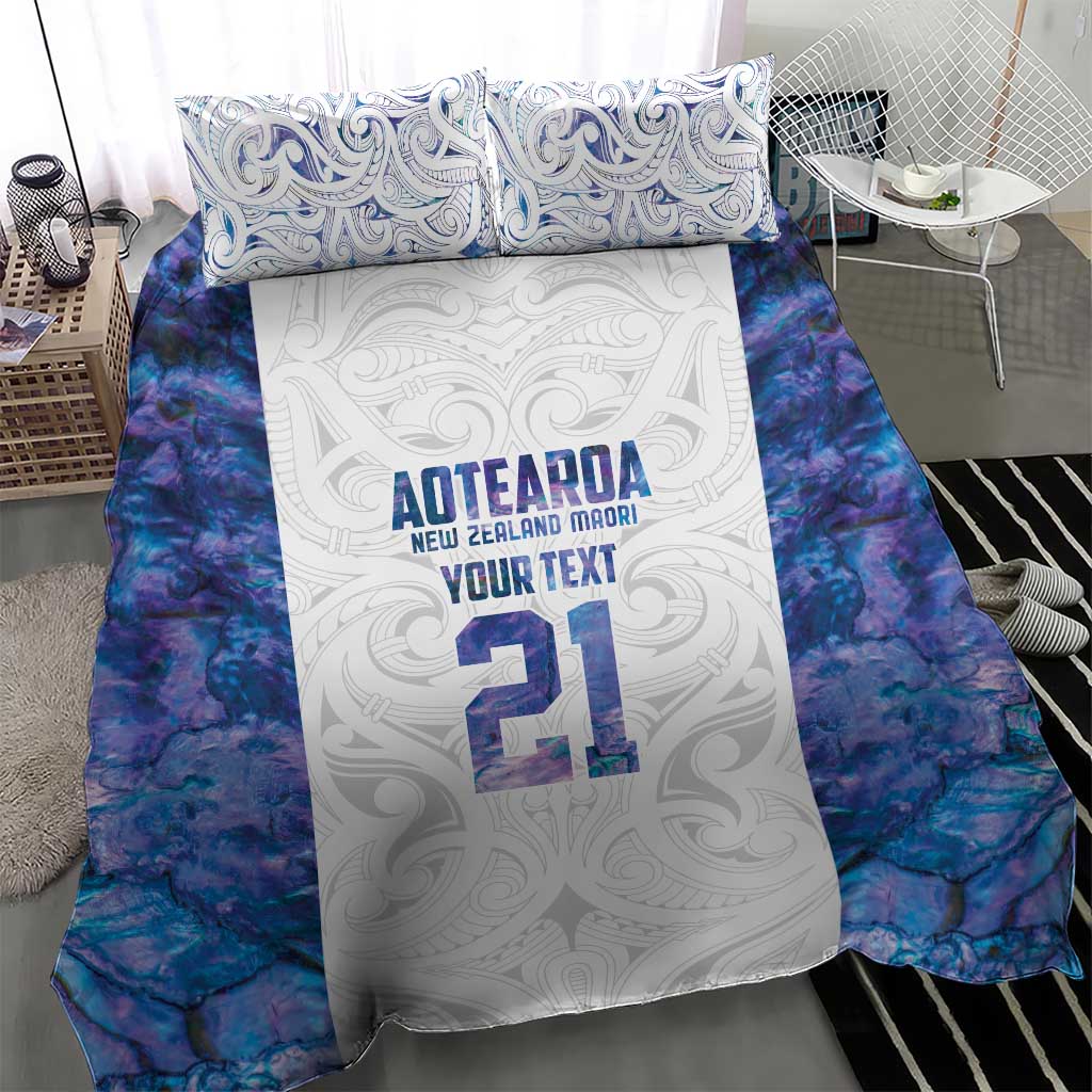 Custom New Zealand Aotearoa Bedding Set Purple Maori Paua Shell Indigenous - Polynesian Pride