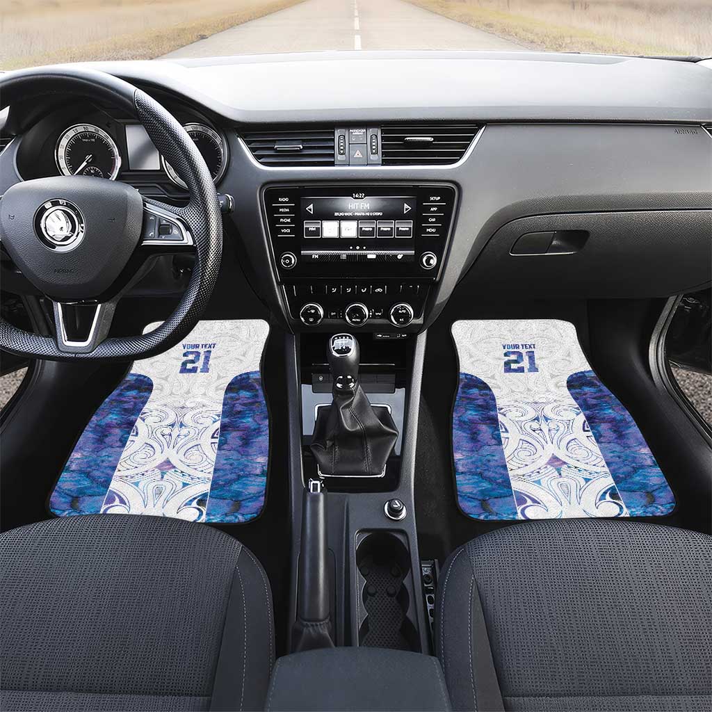 Custom New Zealand Aotearoa Car Mats Purple Maori Paua Shell Indigenous LT9 Set 2pcs - Front Purple - Polynesian Pride