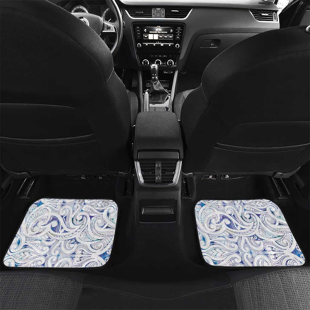 Custom New Zealand Aotearoa Car Mats Purple Maori Paua Shell Indigenous LT9 Set 2pcs - Back Purple - Polynesian Pride