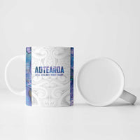 Custom New Zealand Aotearoa Ceramic Mug Purple Maori Paua Shell Indigenous - Polynesian Pride