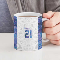 Custom New Zealand Aotearoa Ceramic Mug Purple Maori Paua Shell Indigenous - Polynesian Pride