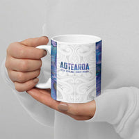 Custom New Zealand Aotearoa Ceramic Mug Purple Maori Paua Shell Indigenous - Polynesian Pride