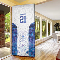 Custom New Zealand Aotearoa Door Cover Purple Maori Paua Shell Indigenous - Polynesian Pride