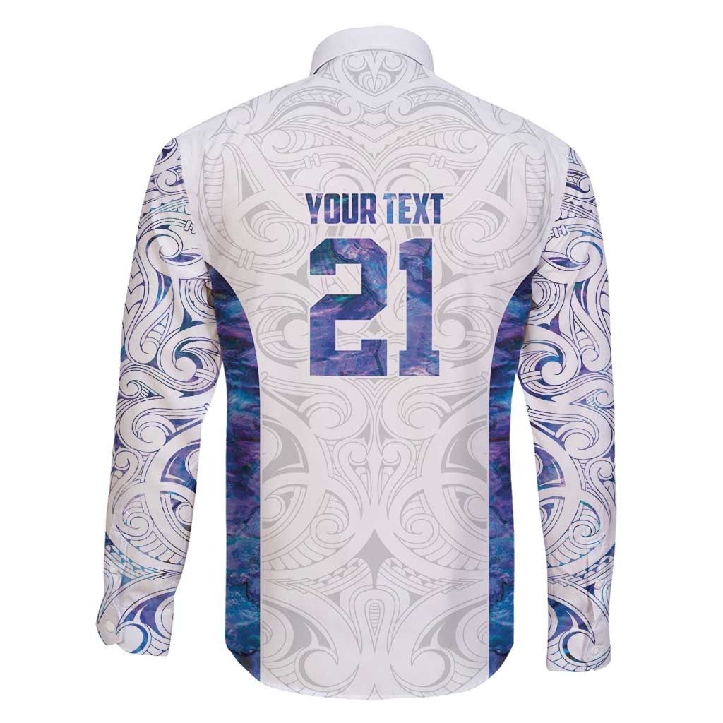 Custom New Zealand Aotearoa Family Matching Mermaid Dress and Hawaiian Shirt Purple Maori Paua Shell Indigenous - Polynesian Pride