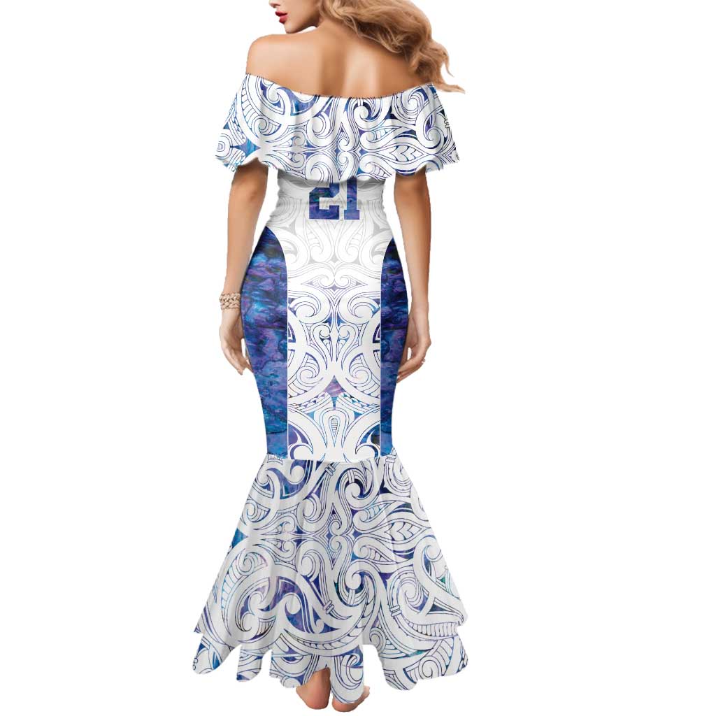 Custom New Zealand Aotearoa Family Matching Mermaid Dress and Hawaiian Shirt Purple Maori Paua Shell Indigenous - Polynesian Pride